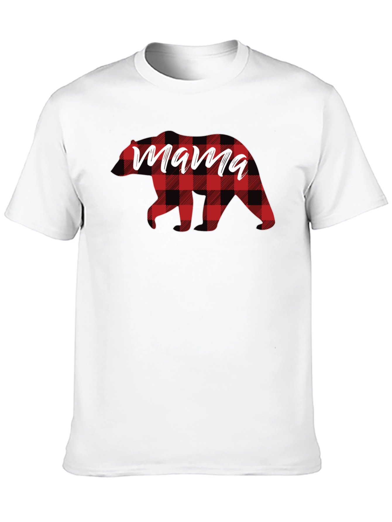 Mama Bear Plaid Graphic Tee - Stylish Comfort