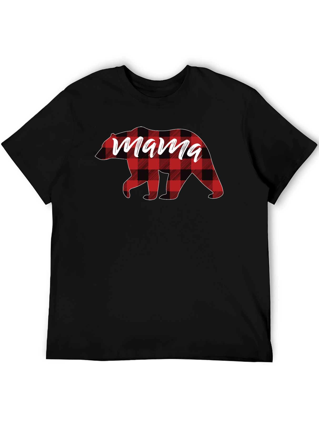 Mama Bear Plaid Graphic Tee - Stylish Comfort