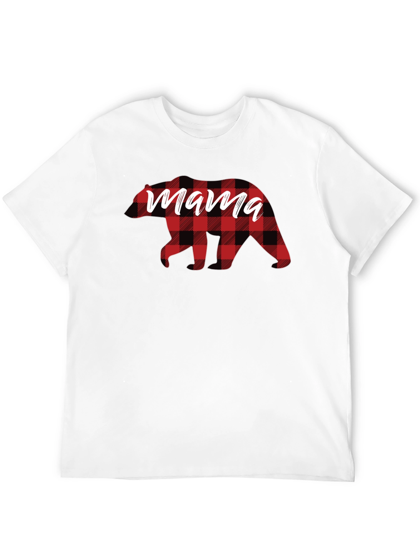 Mama Bear Plaid Graphic Tee - Stylish Comfort
