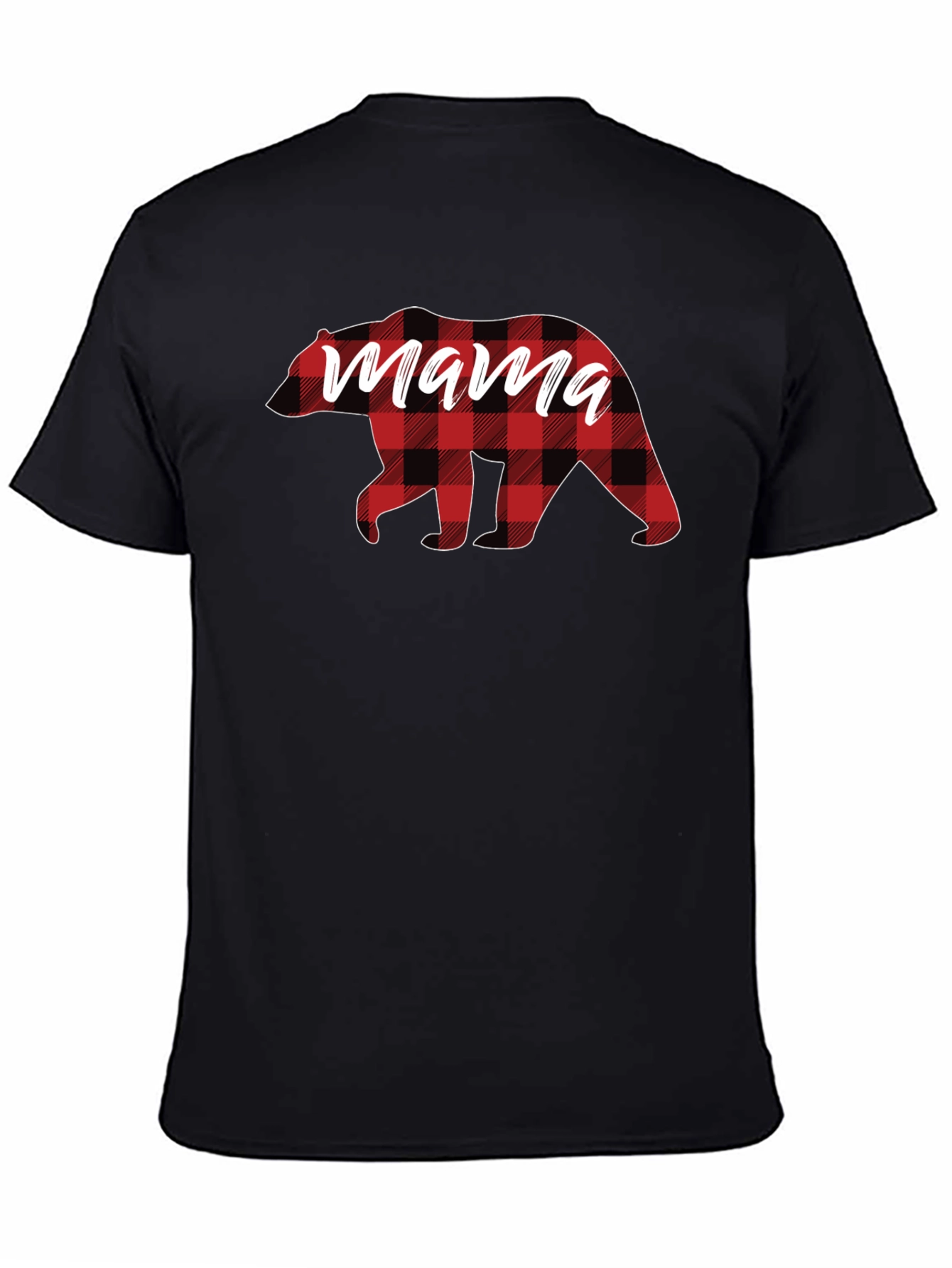 Mama Bear Plaid Graphic Tee - Stylish Comfort