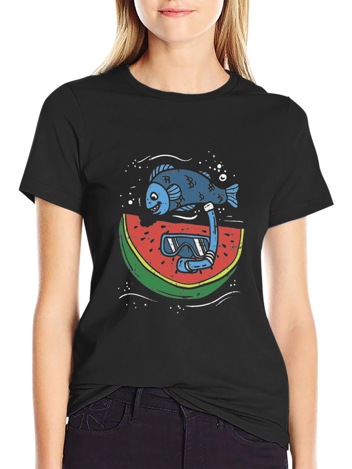 Funny Fish Watermelon Snorkel T-Shirt