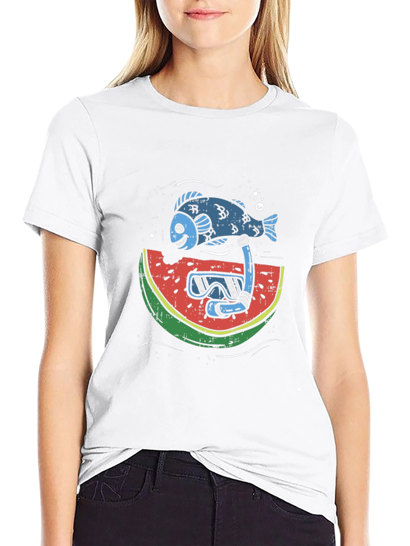 Funny Fish Watermelon Snorkel T-Shirt