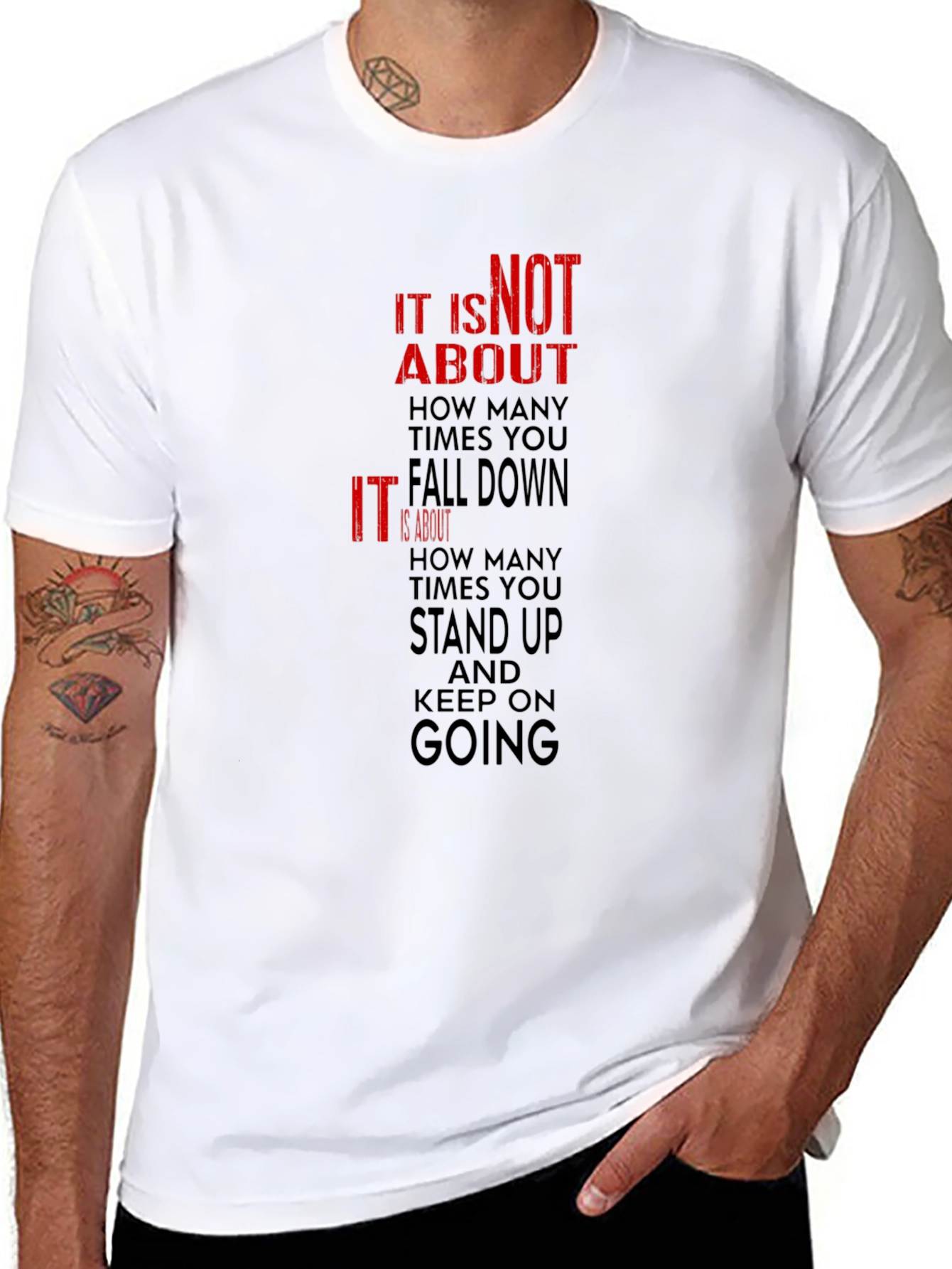 Motivational Graphic Tee - Stand Up & Keep Going