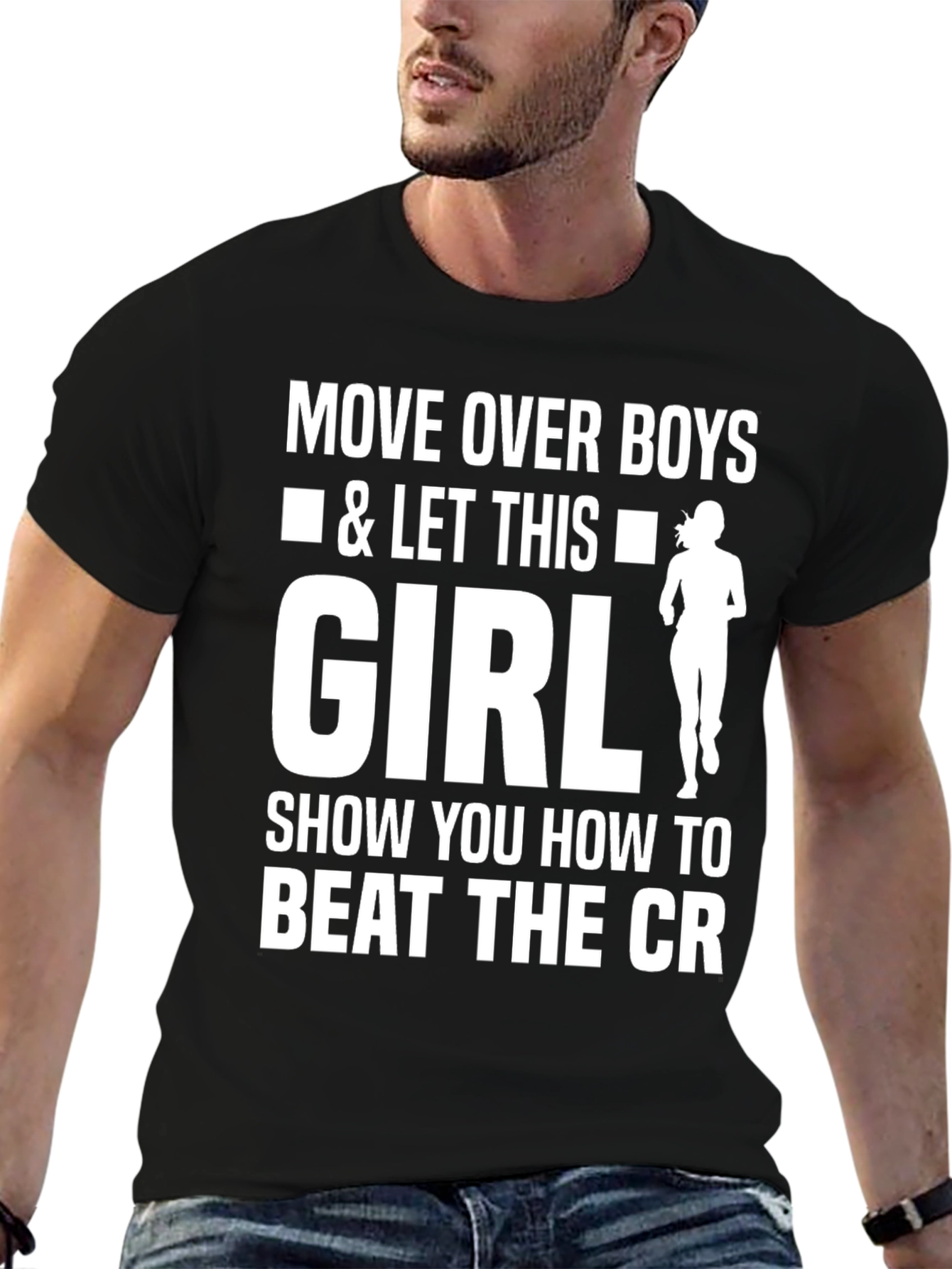Move Over Boys Girl Running Graphic Tee