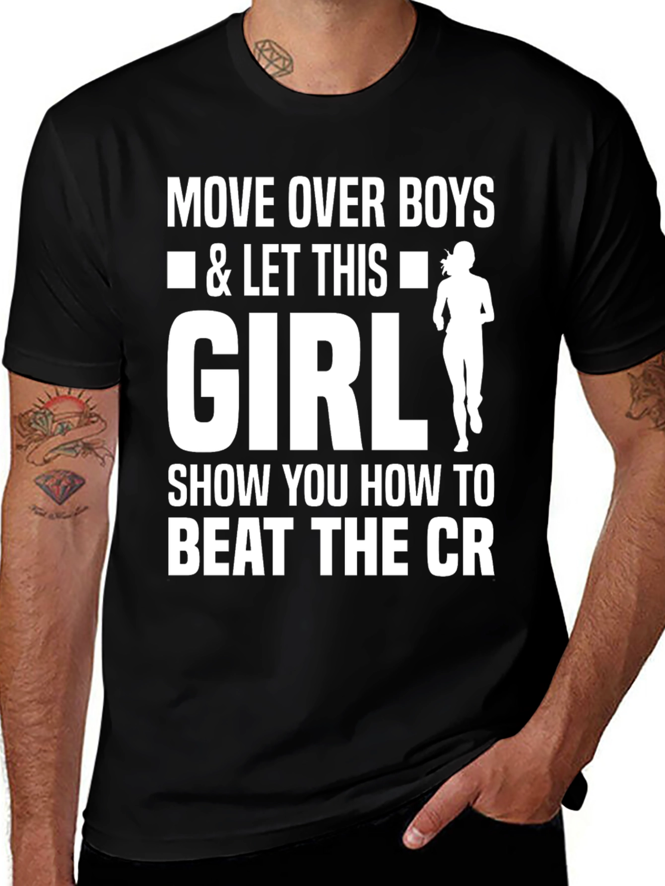 Move Over Boys Girl Running Graphic Tee