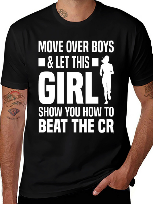 Move Over Boys Girl Running Graphic Tee