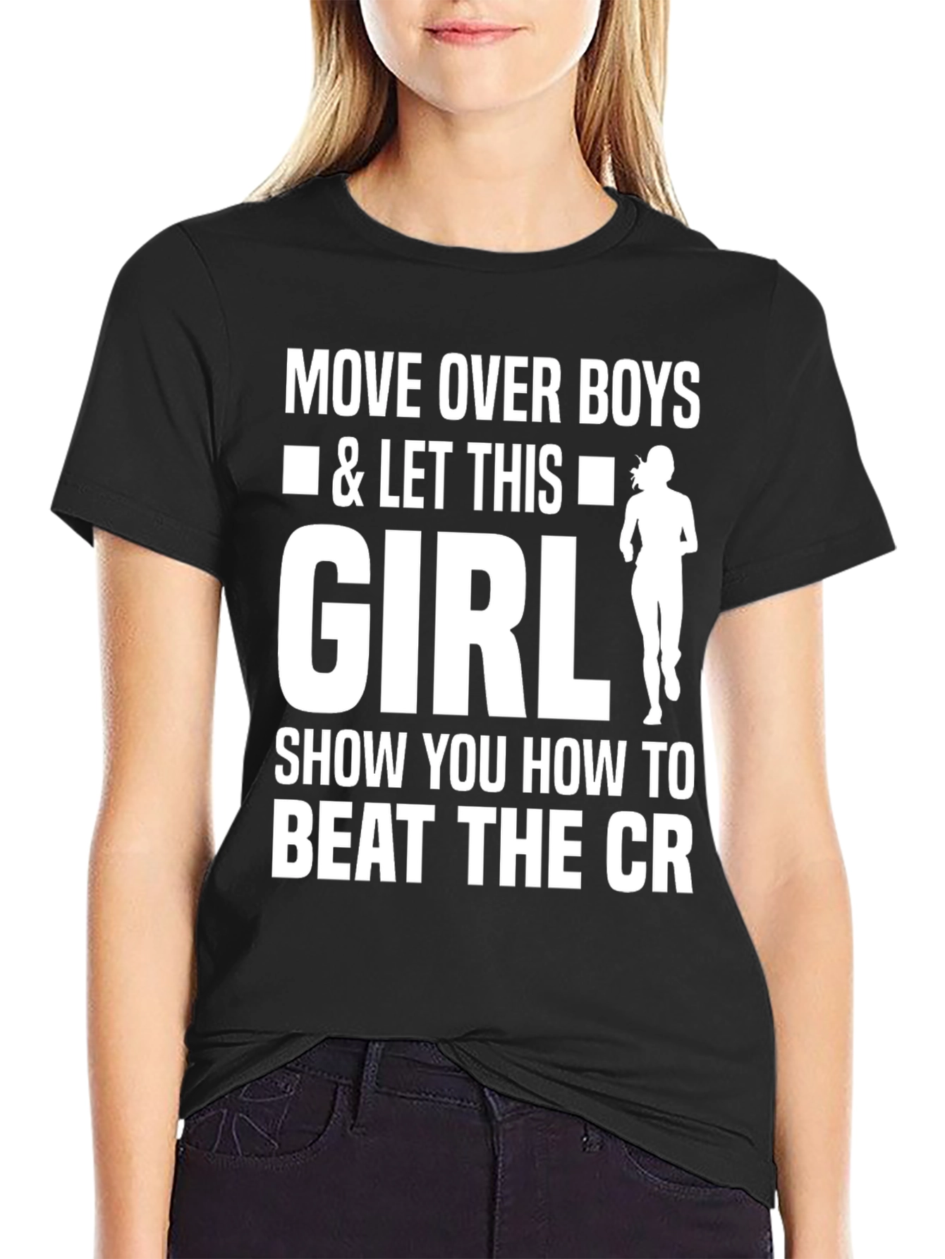 Move Over Boys Girl Running Graphic Tee
