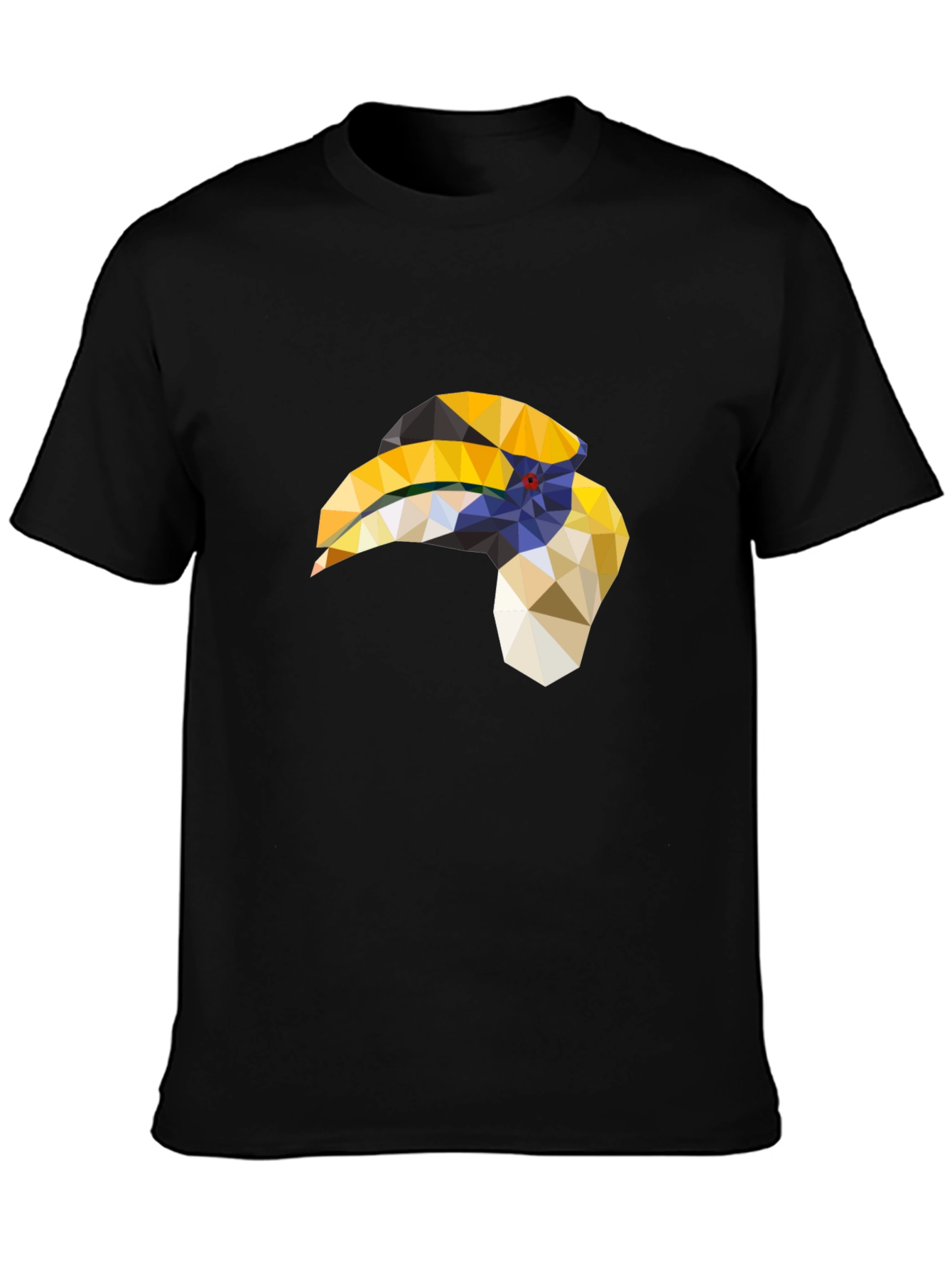 Geometric Hornbill T-Shirt - Black
