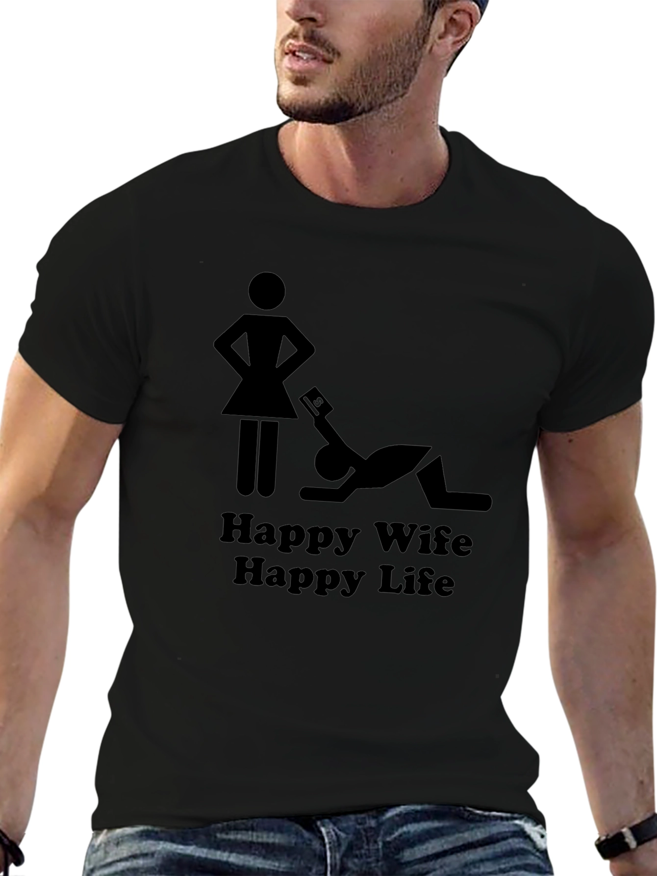 Happy Wife Happy Life Graphic T-Shirt