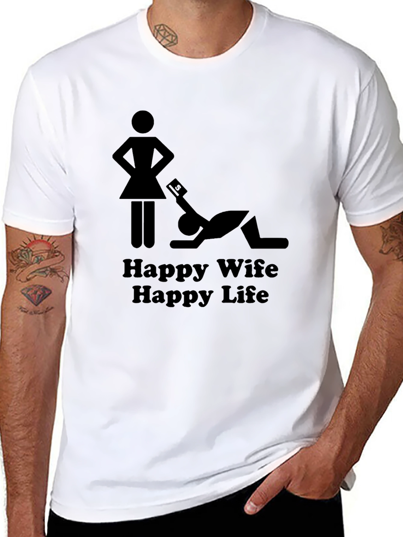 Happy Wife Happy Life Graphic T-Shirt