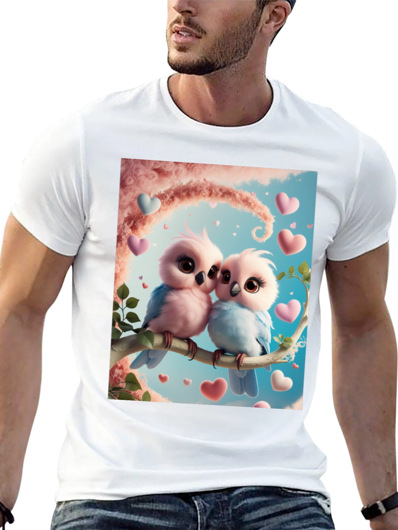 Love Birds Graphic Tee - Cute Couple T-Shirt