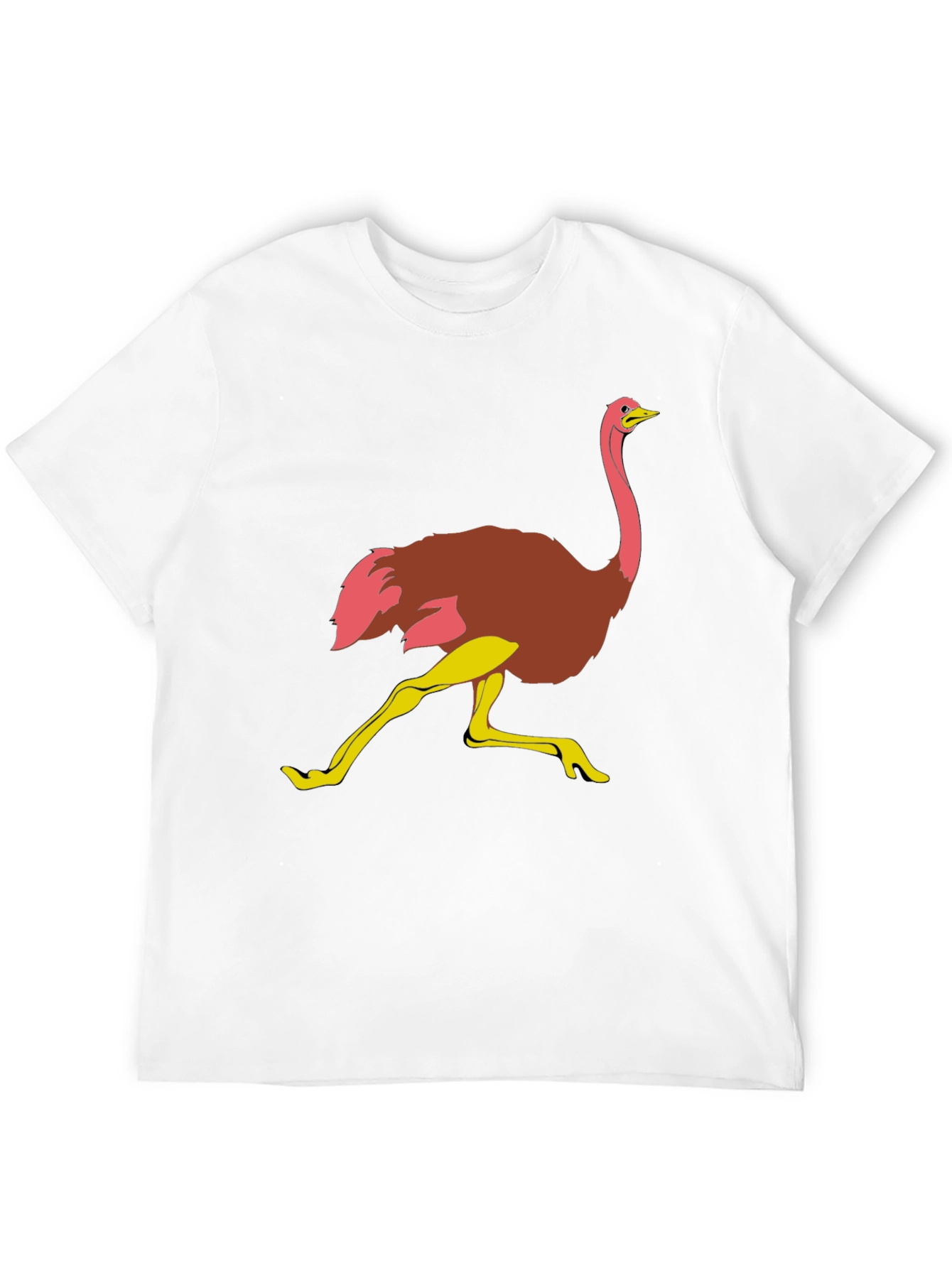 Ostrich Graphic Tee - Quirky Mens Black T-Shirt