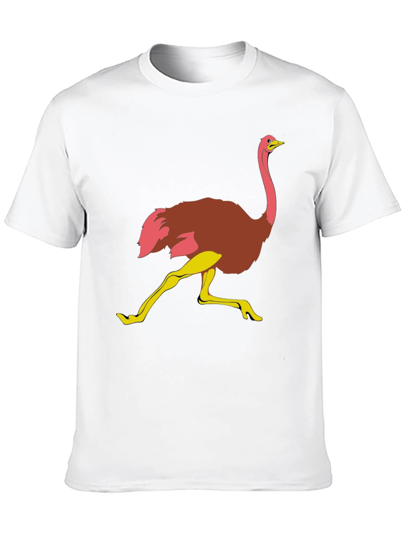 Ostrich Graphic Tee - Quirky Mens Black T-Shirt