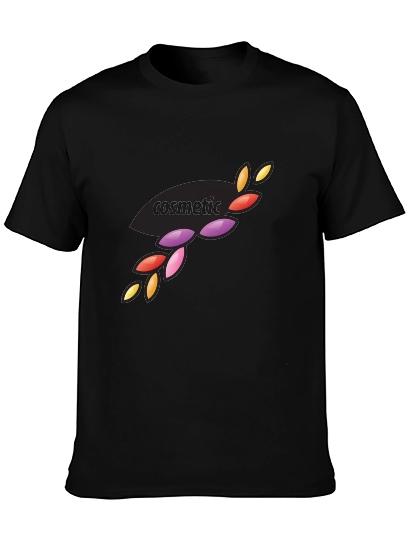 Stylish Black Cosmetic Design T-Shirt