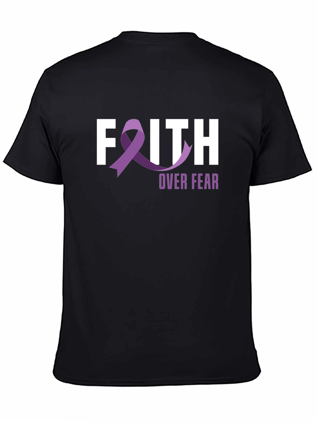Faith Over Fear Awareness Ribbon Graphic T-Shirt