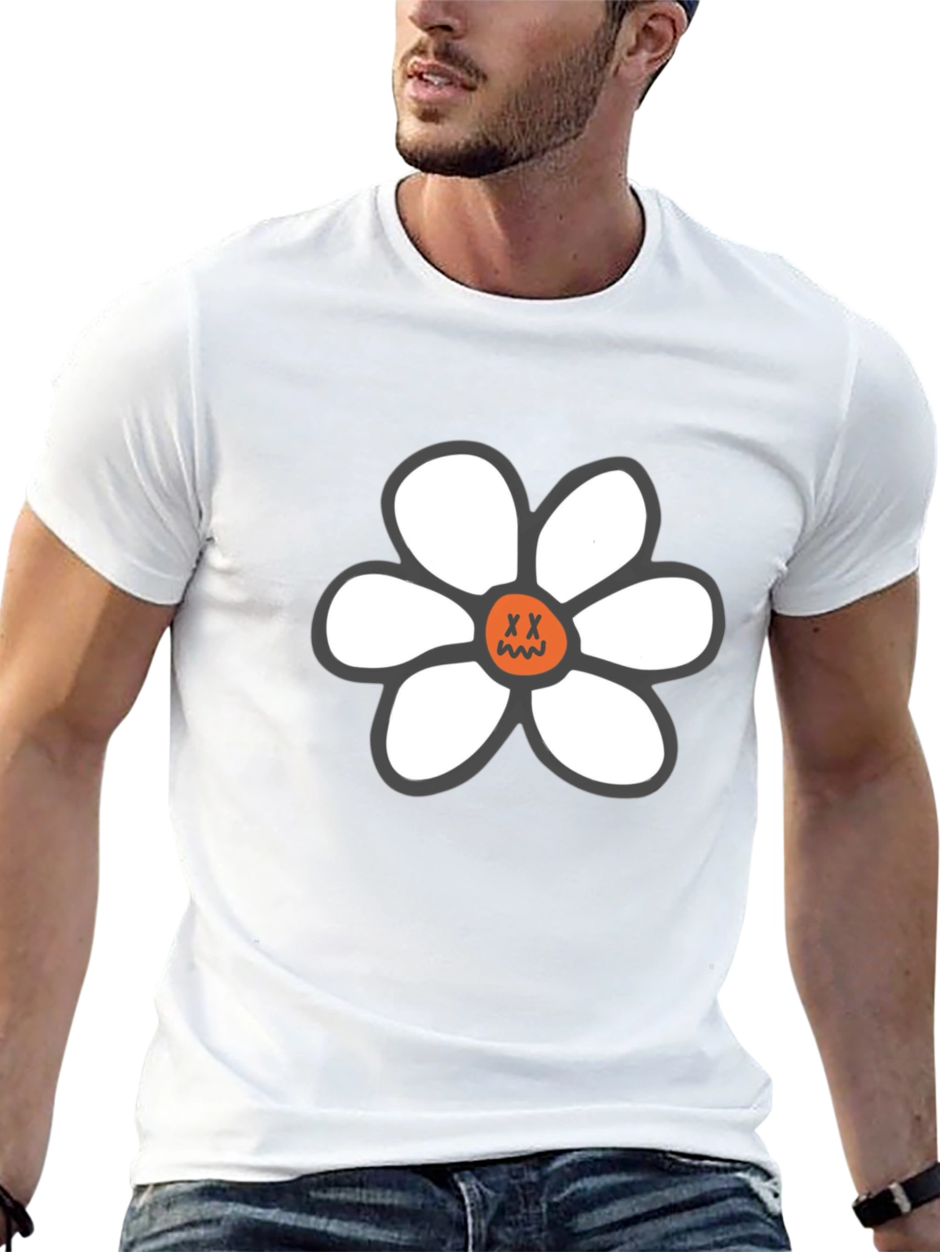 Daisy Graphic T-Shirt - Relaxed Fit Black Tee
