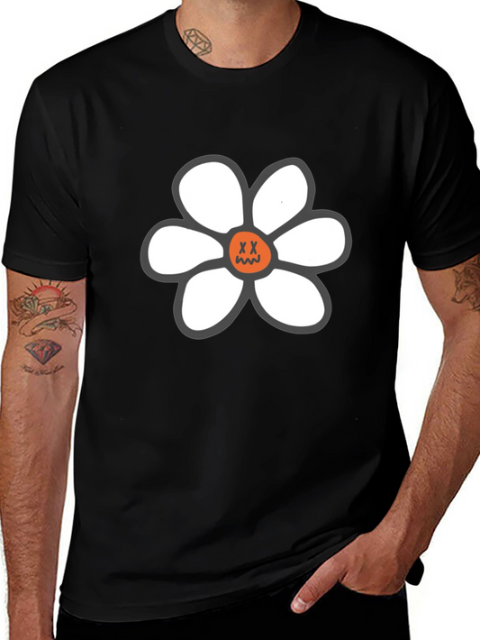 Daisy Graphic T-Shirt - Relaxed Fit Black Tee