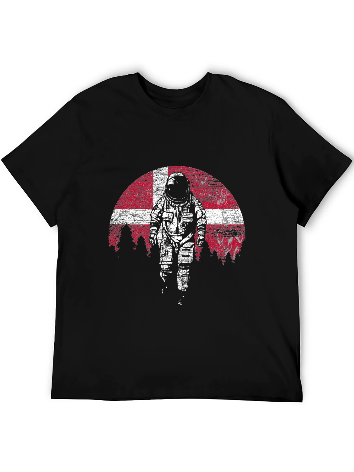 Astronaut Denmark Flag Graphic Tee