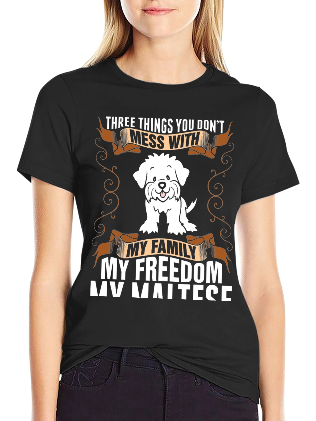 Maltese Dog T-Shirt - Family Freedom and Fun