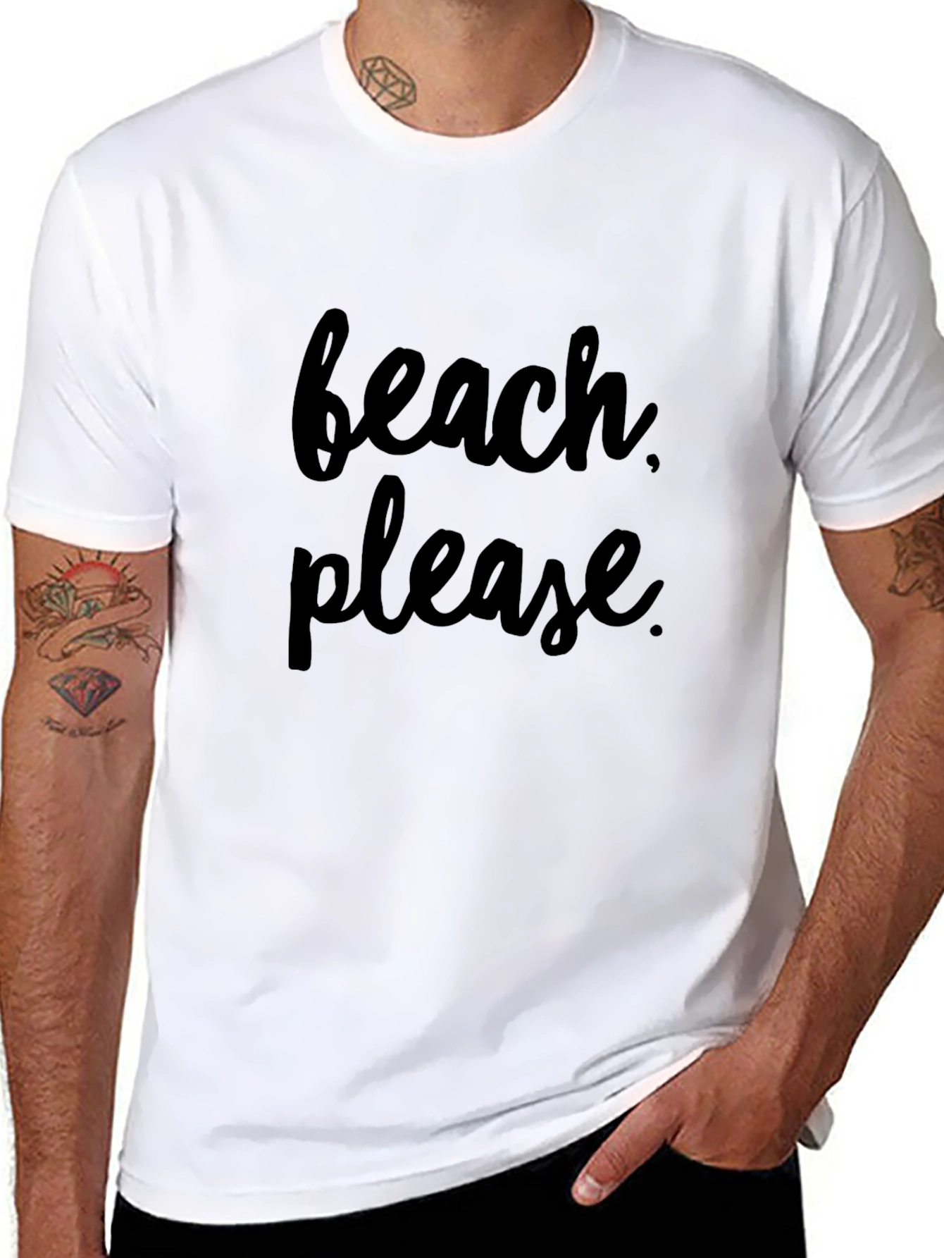 Beach Please Graphic Tee - Soft Cotton T-Shirt