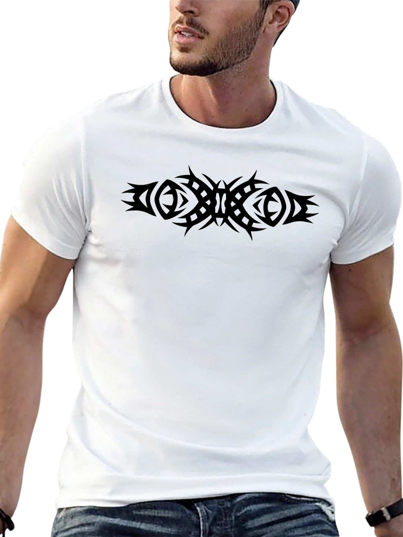 Tribal Tattoo Graphic Black Tee