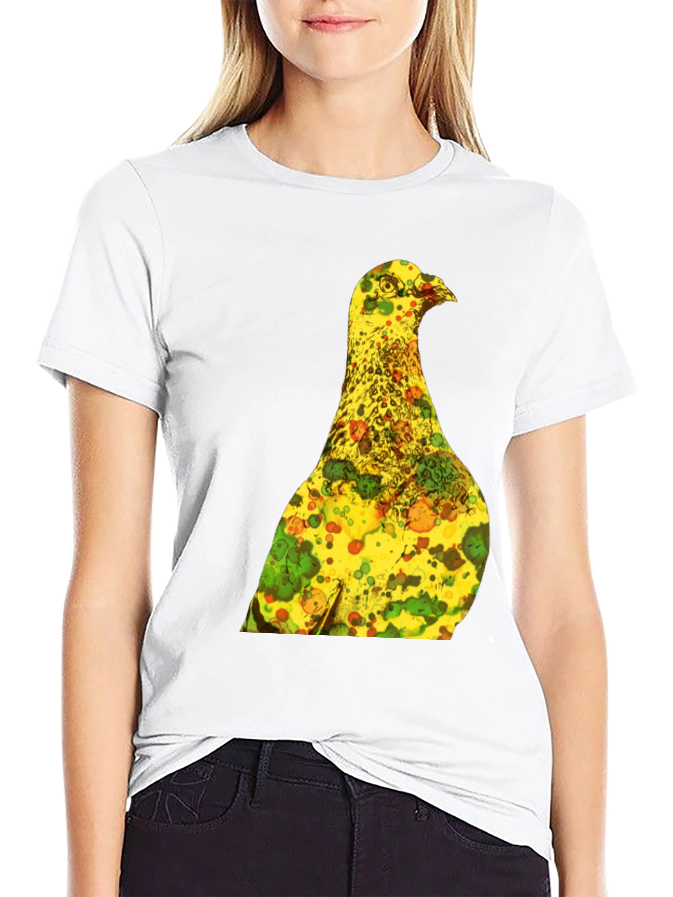 Unique Graphic Tee - Abstract Bird Print