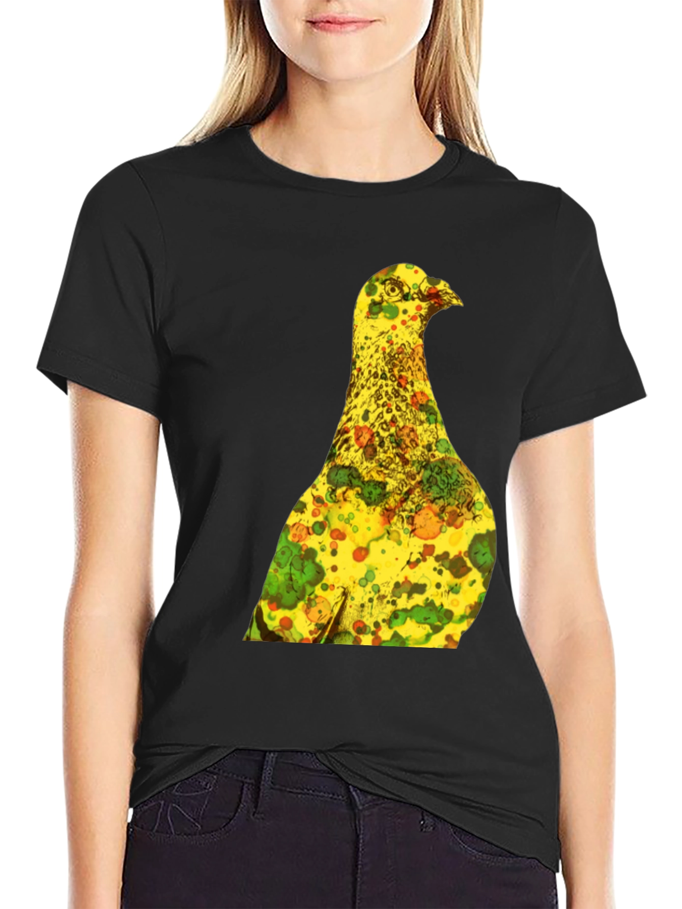 Unique Graphic Tee - Abstract Bird Print