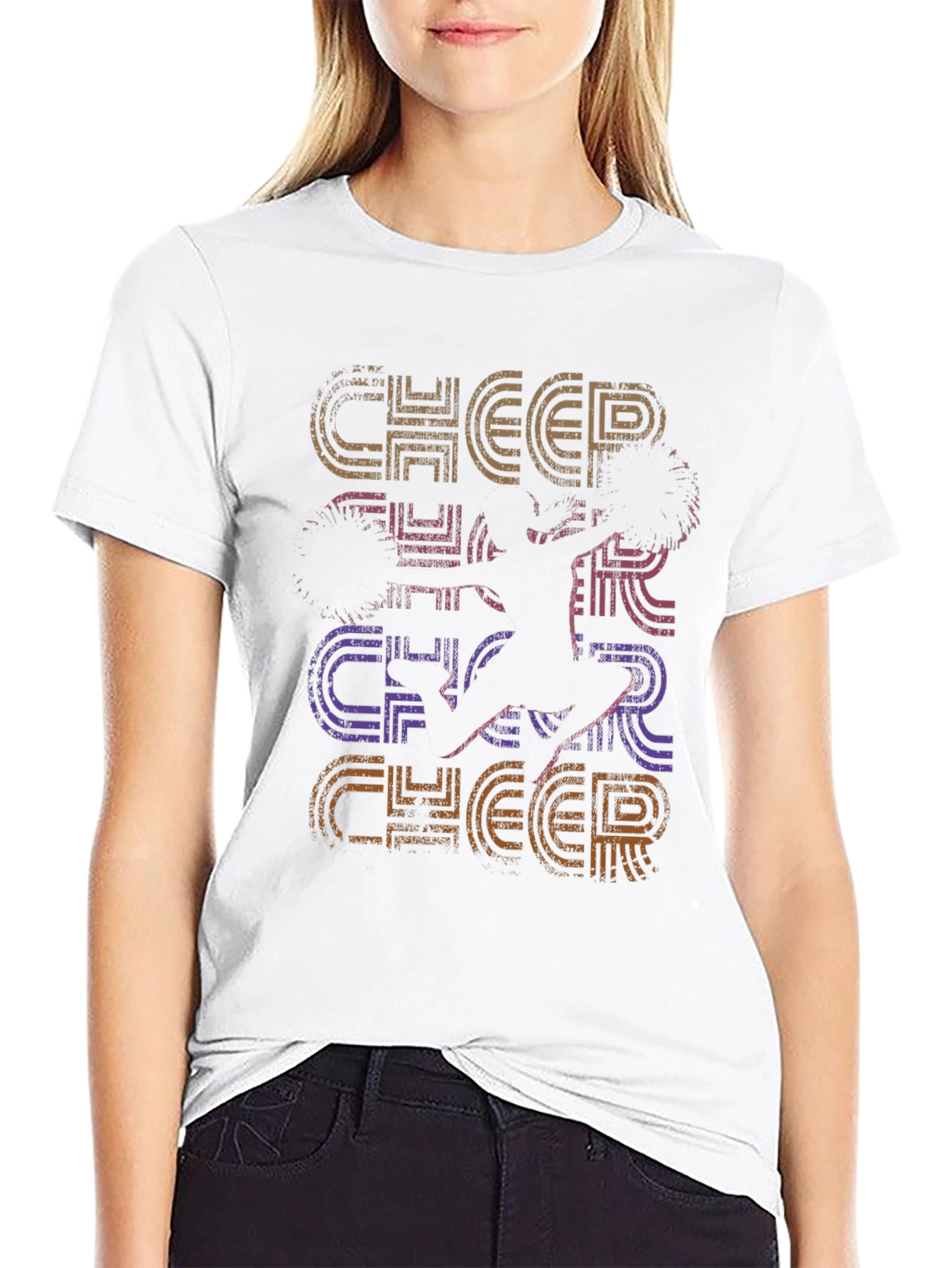 Retro Cheerleader Graphic T-Shirt