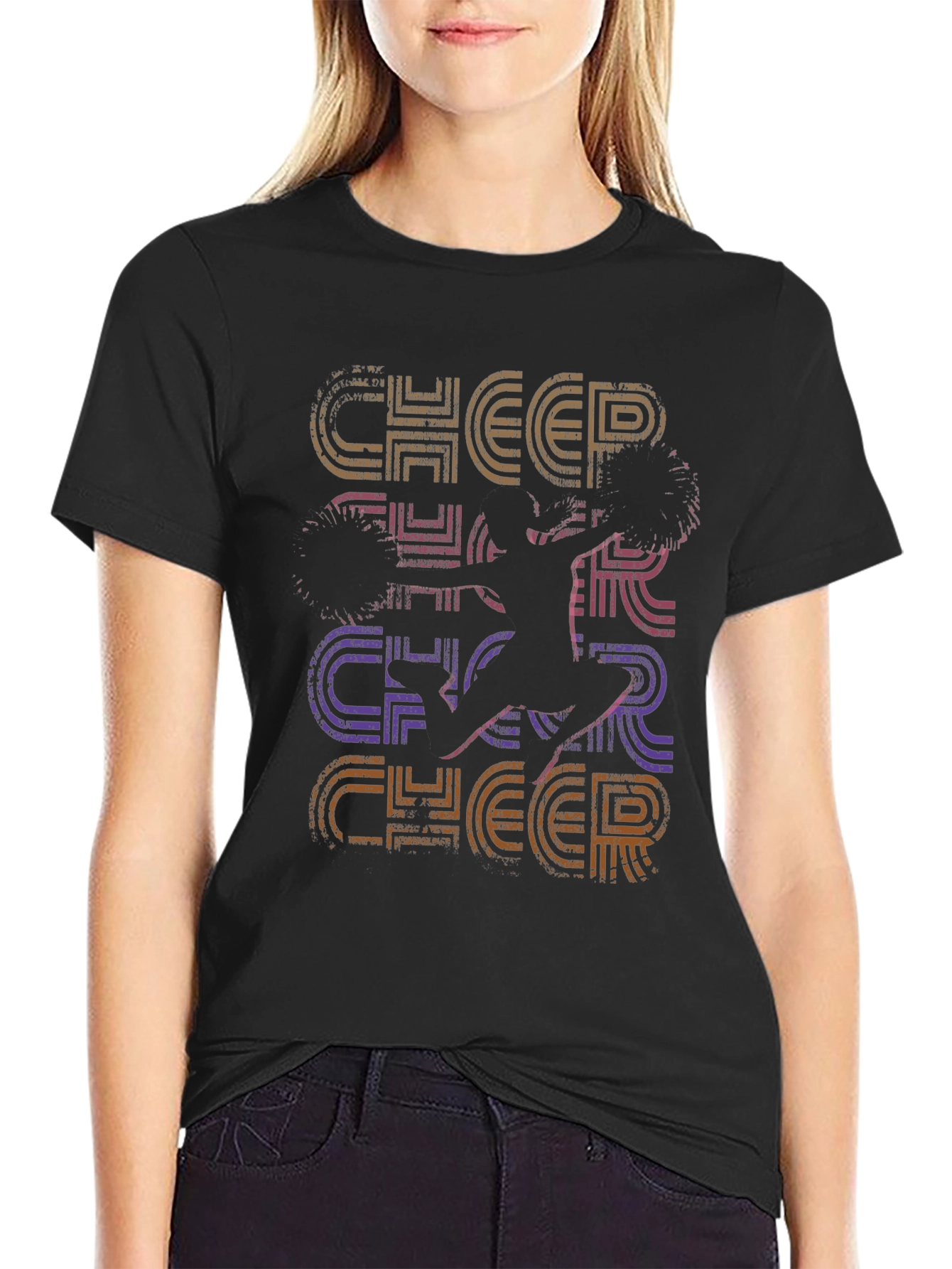 Retro Cheerleader Graphic T-Shirt
