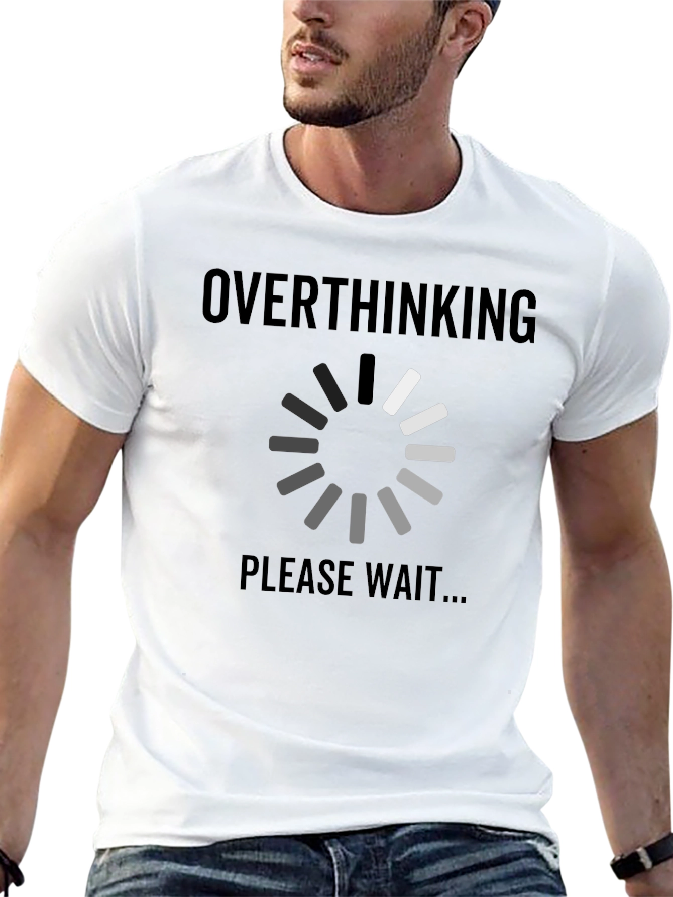 Overthinking Please Wait Funny Graphic T-Shirt
