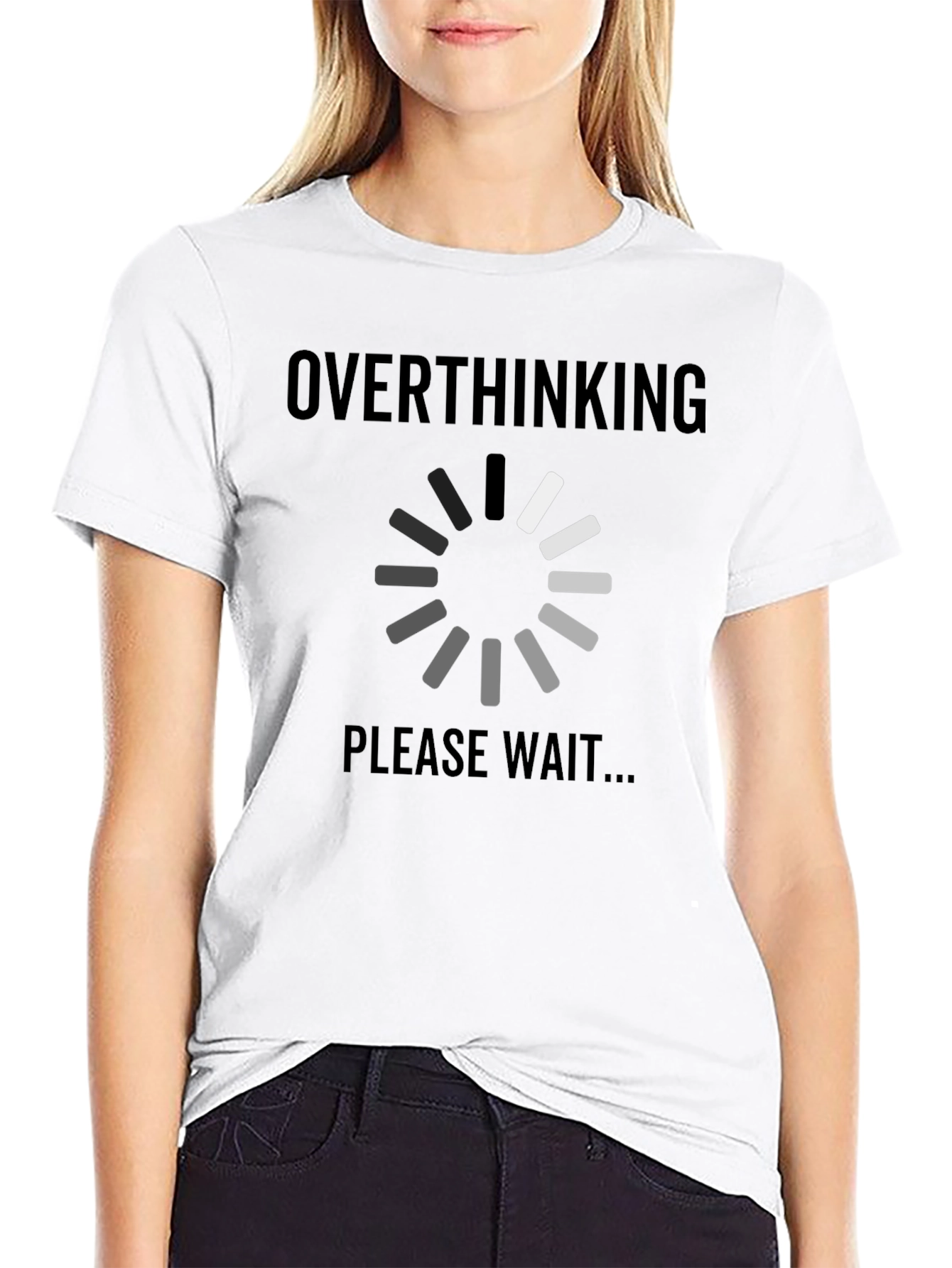 Overthinking Please Wait Funny Graphic T-Shirt