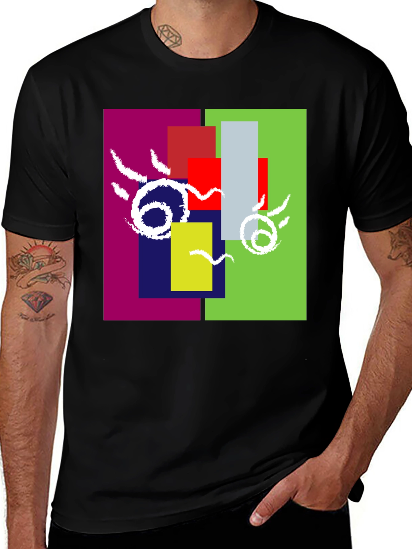 Abstract Geometric Graphic Tee - Unique Design