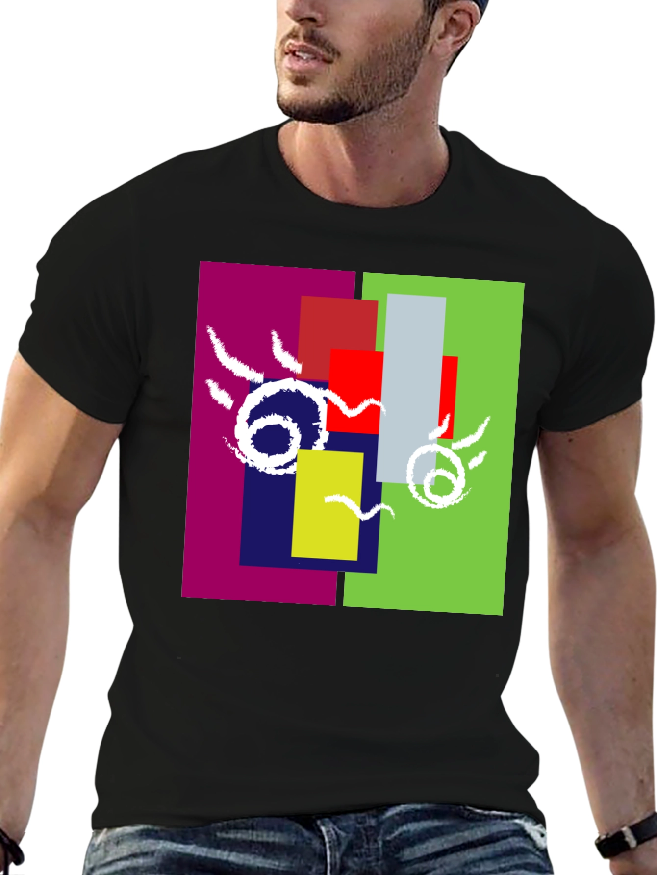 Abstract Geometric Graphic Tee - Unique Design