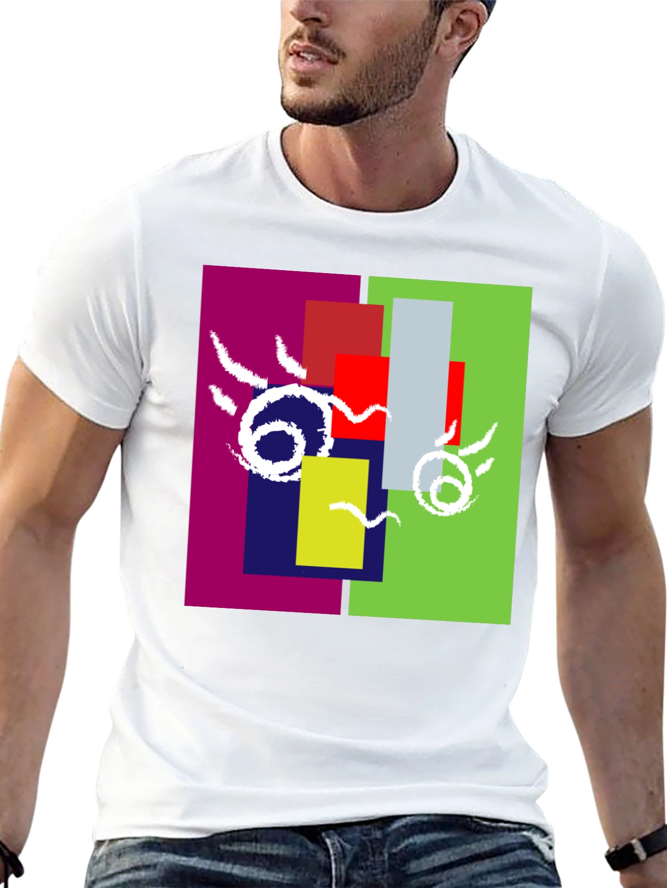 Abstract Geometric Graphic Tee - Unique Design
