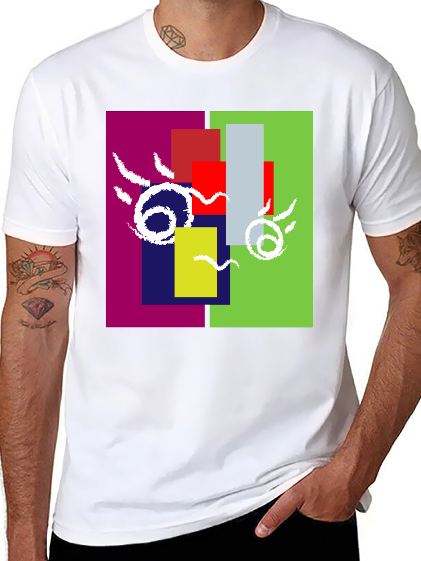 Abstract Geometric Graphic Tee - Unique Design