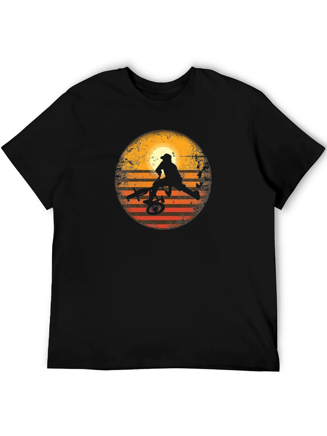BMX Sunset Silhouette Graphic T-Shirt