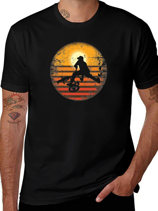 BMX Sunset Silhouette Graphic T-Shirt