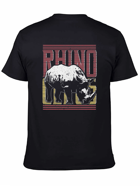 Rhino Graphic Tee - Vintage Style Mens T-Shirt
