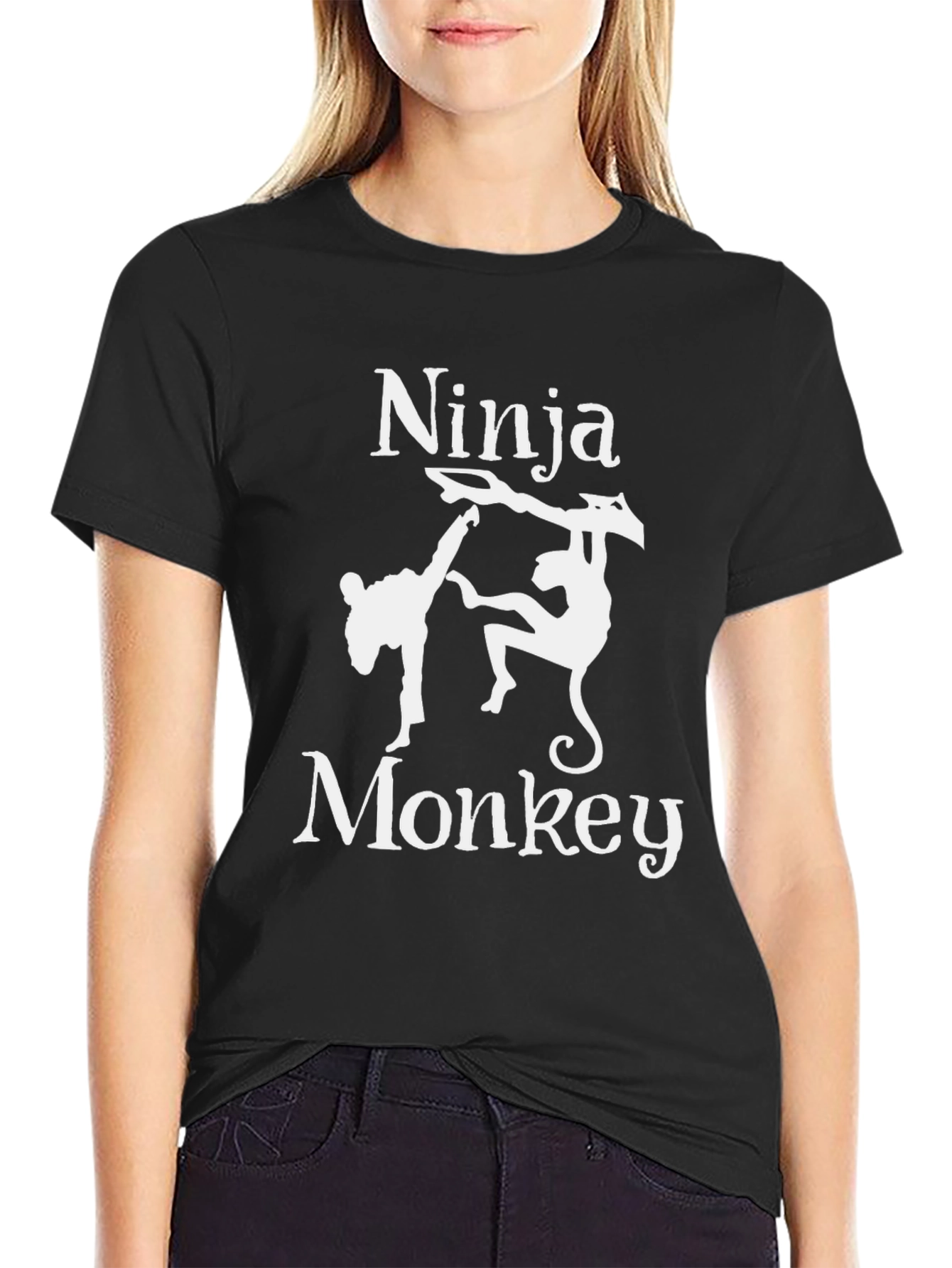 Ninja Monkey T-Shirt - Black Graphic Tee