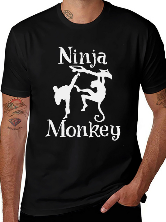 Ninja Monkey T-Shirt - Black Graphic Tee