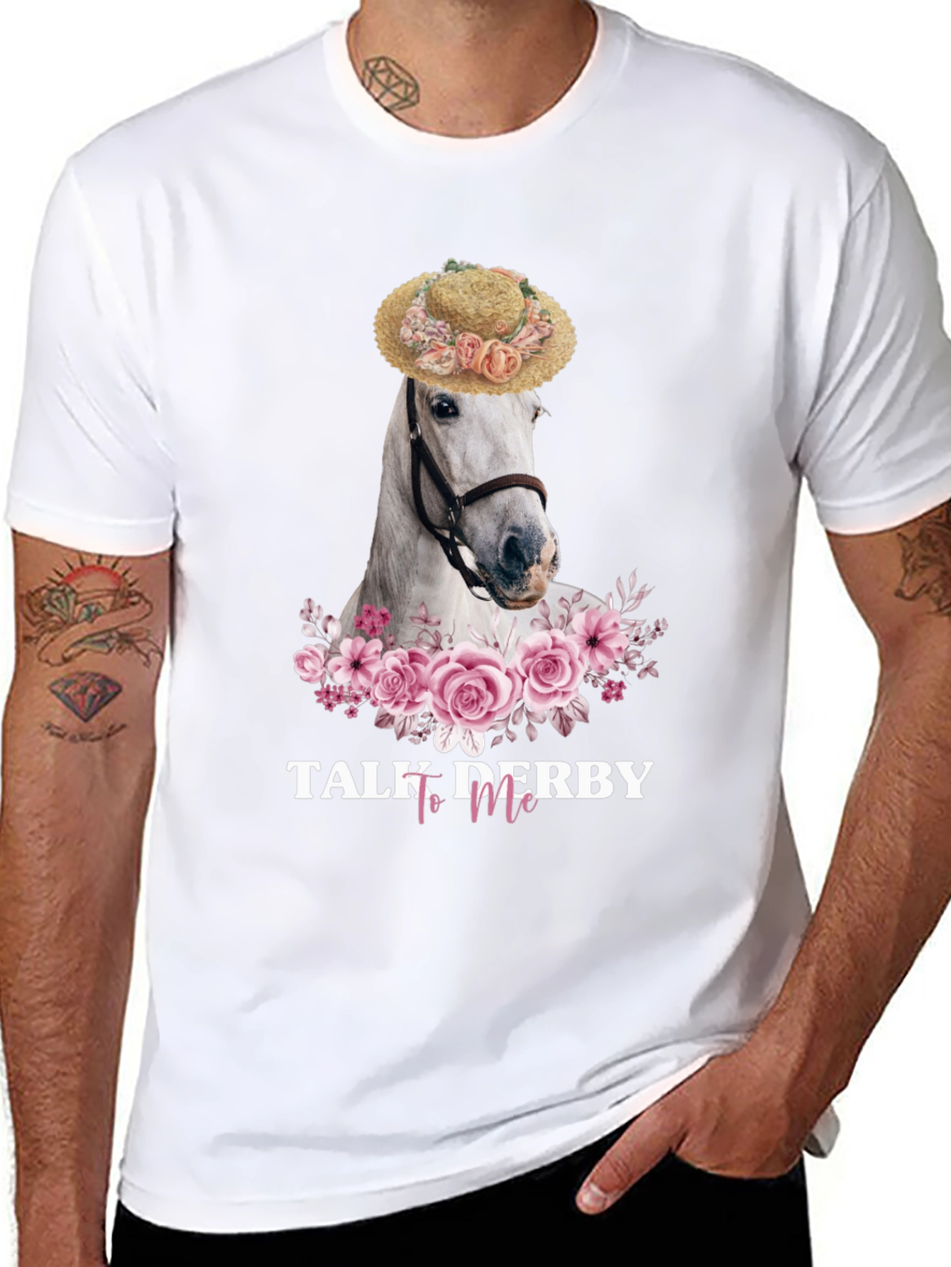Talk Derby To Me Horse Floral T-Shirt