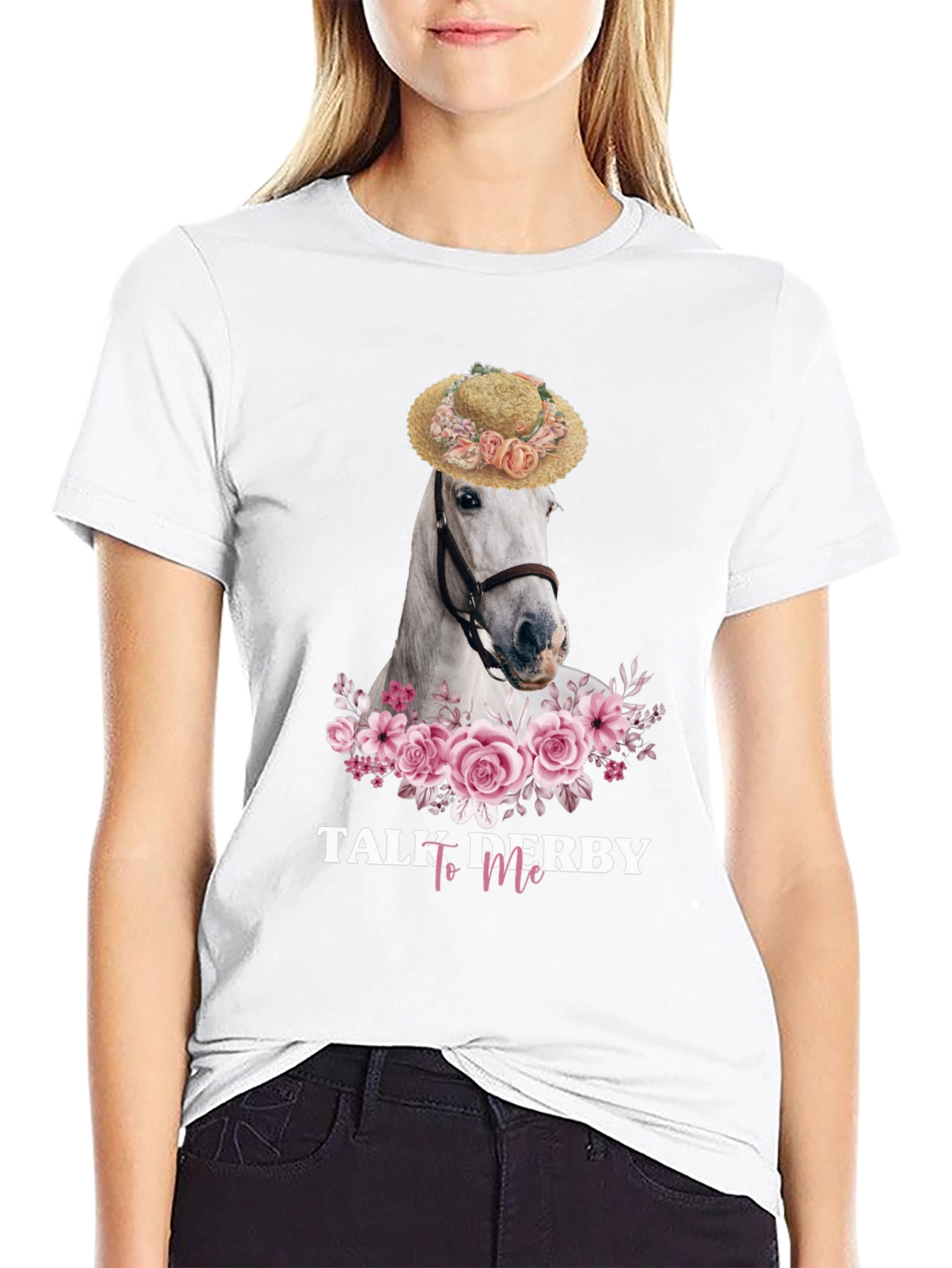 Talk Derby To Me Horse Floral T-Shirt
