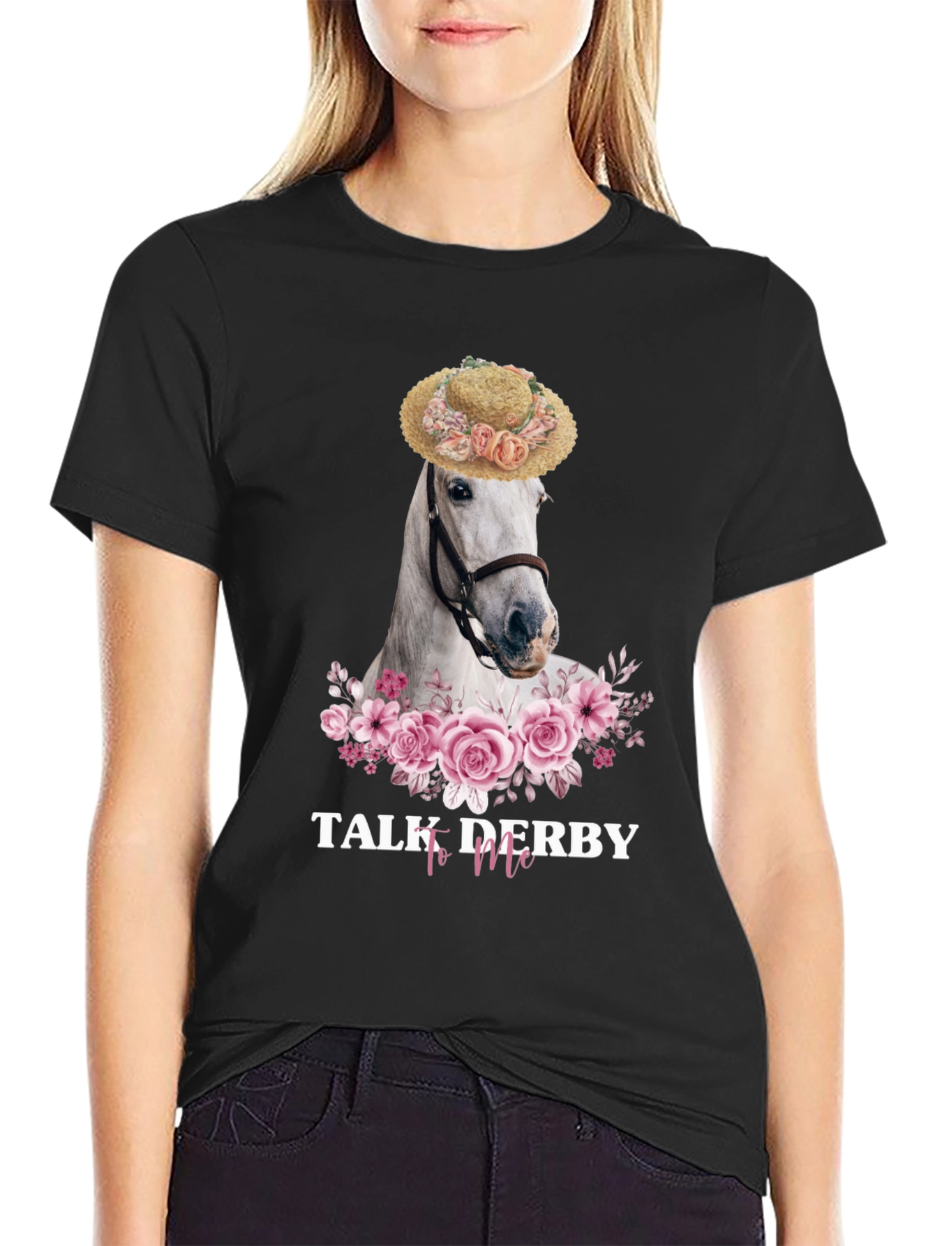 Talk Derby To Me Horse Floral T-Shirt
