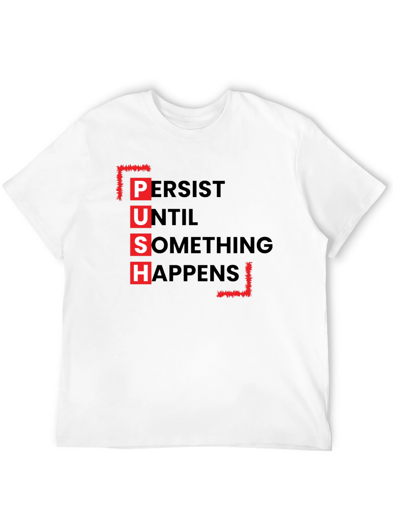 PUSH Graphic Tee - Motivational Black T-Shirt