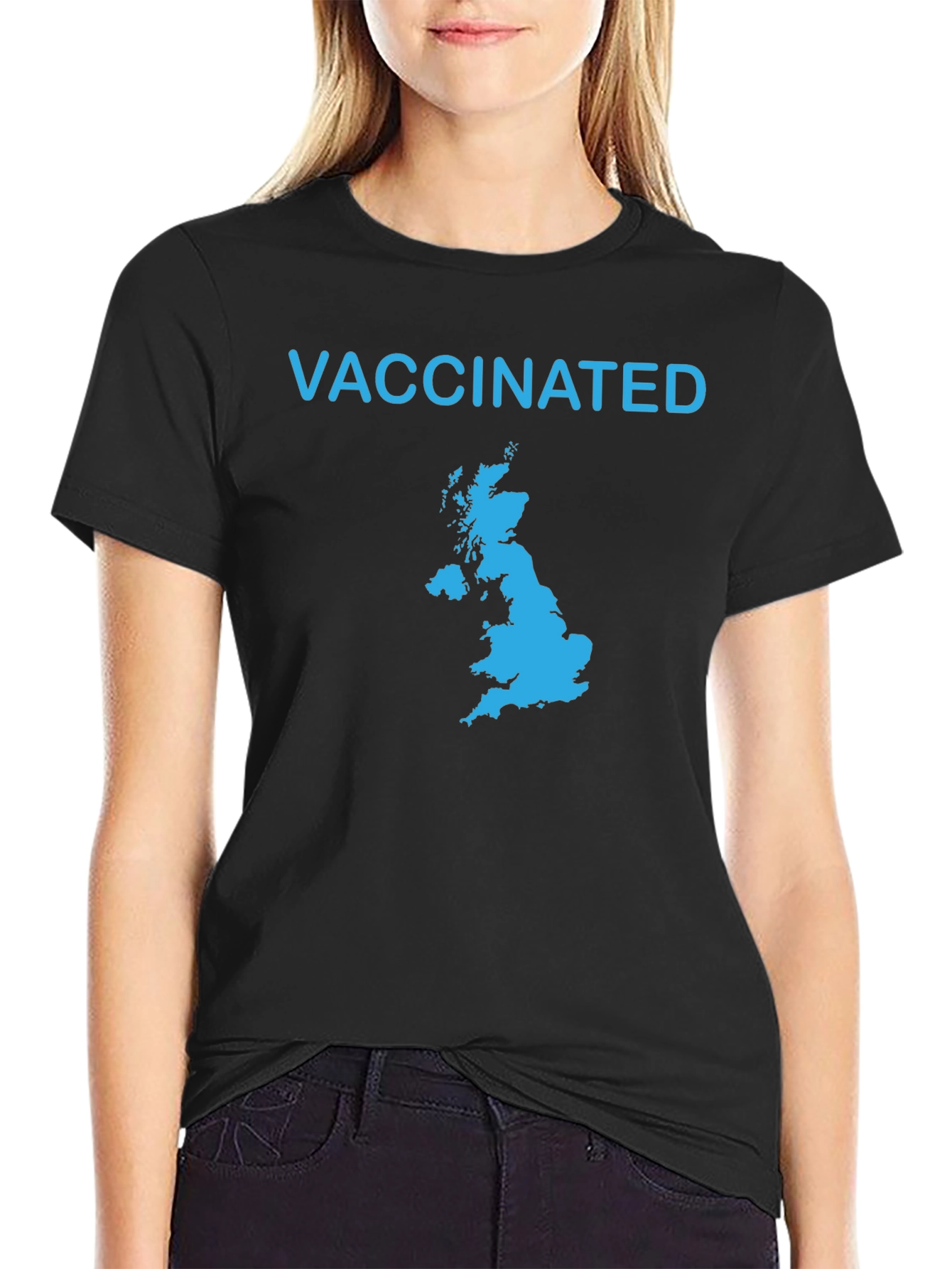 Vaccinated Map Graphic Tee - Black