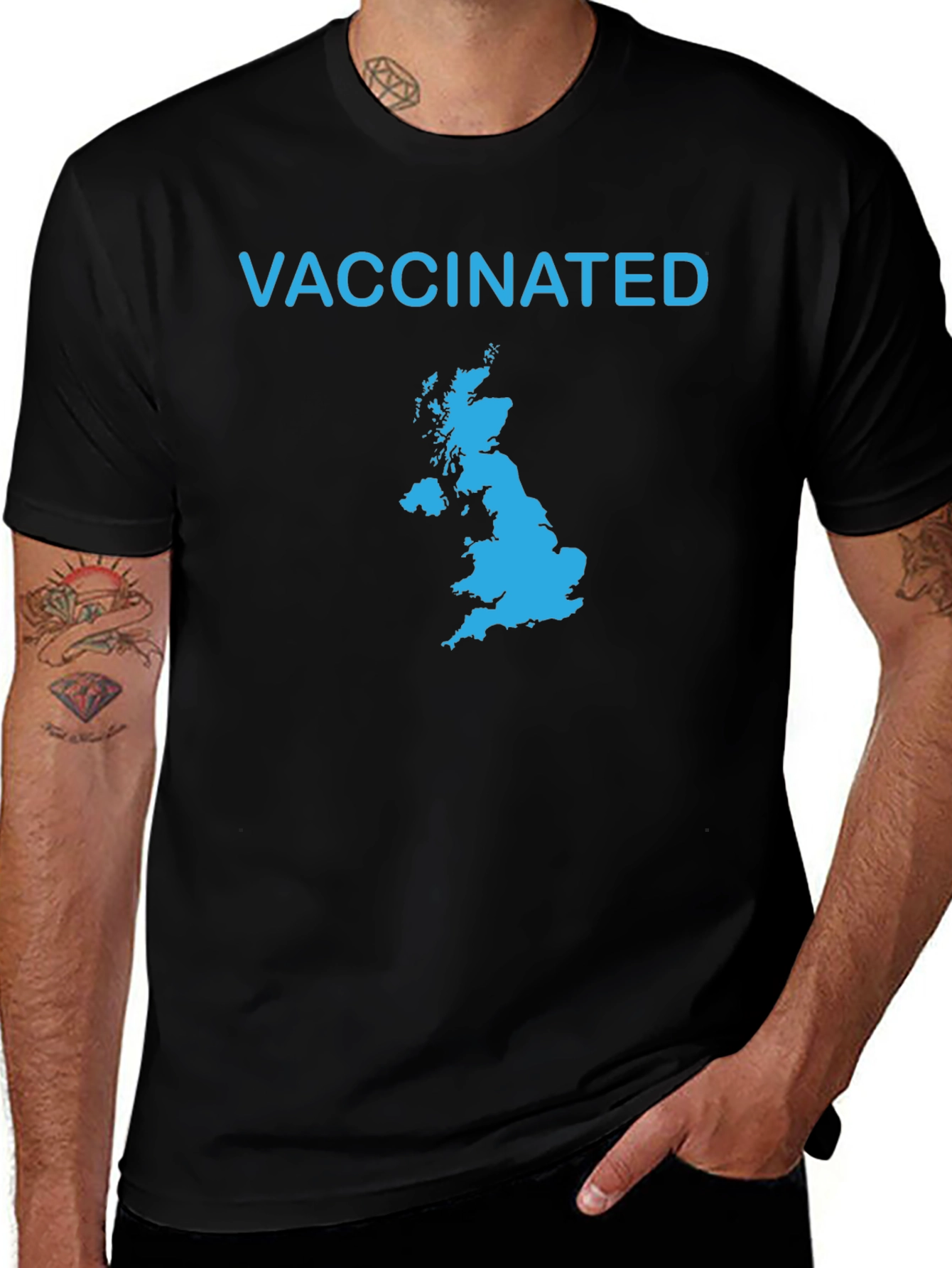 Vaccinated Map Graphic Tee - Black