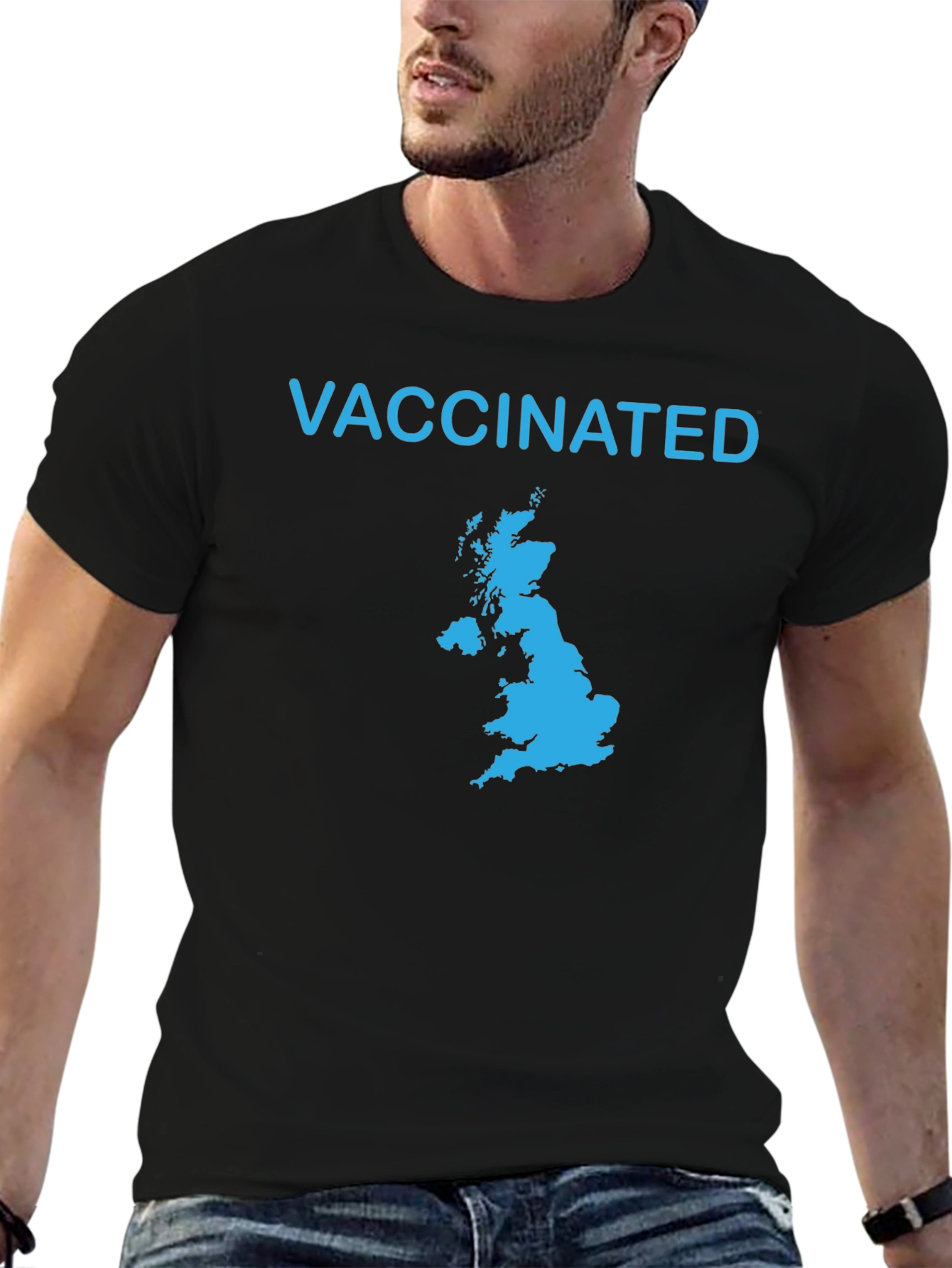 Vaccinated Map Graphic Tee - Black
