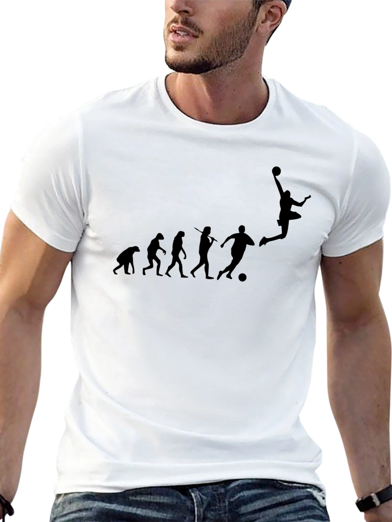 Soccer Evolution Graphic Tee - Black Cotton Casual Shirt