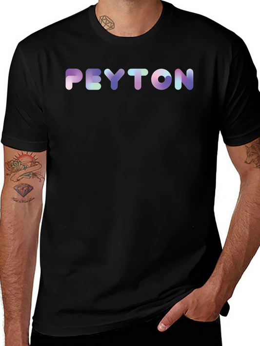 Peyton Name T-Shirt - Unique Colorful Gradient Design