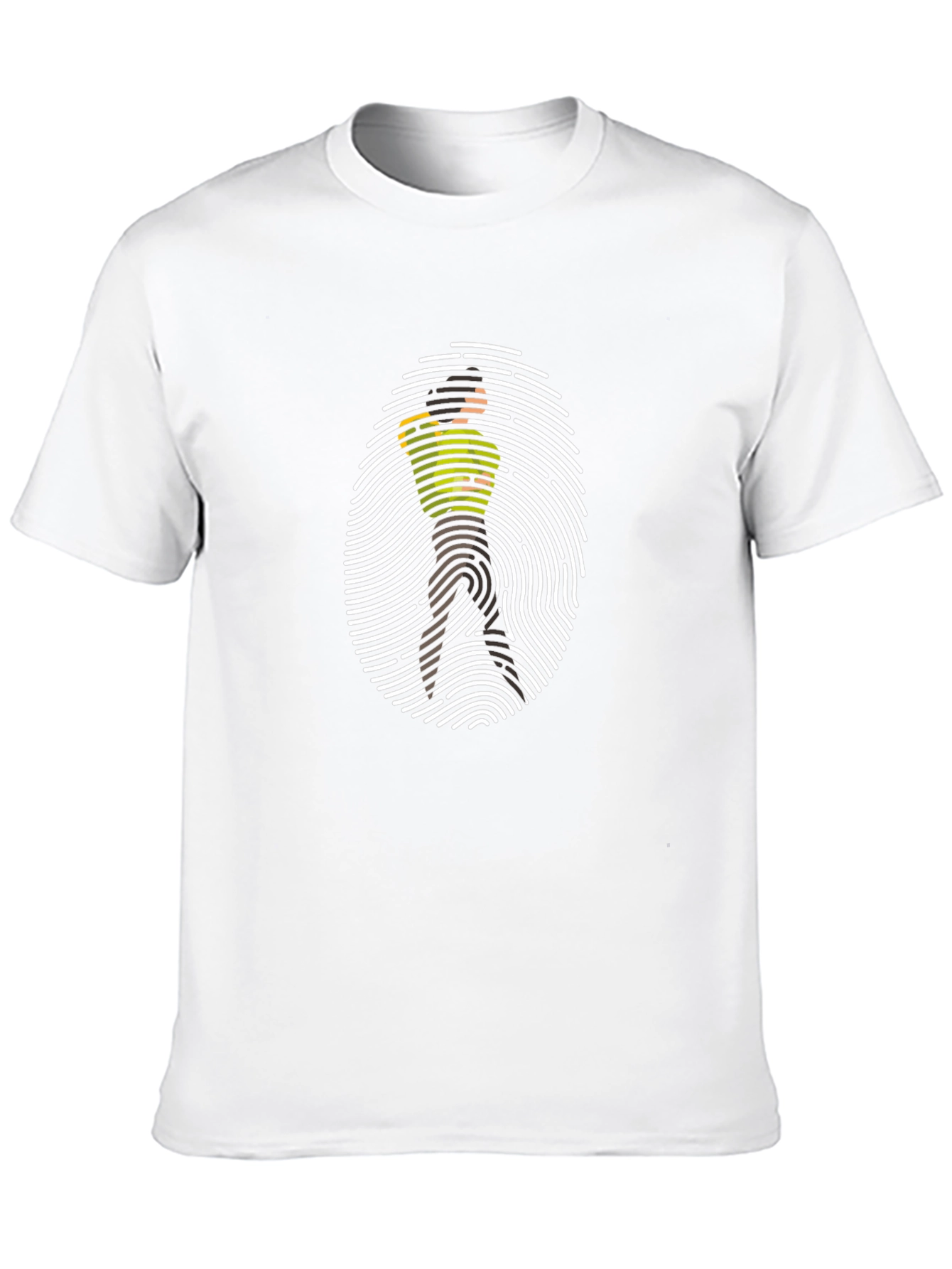 Fingerprint Silhouette Graphic Tee - Black Cotton Casual Wear